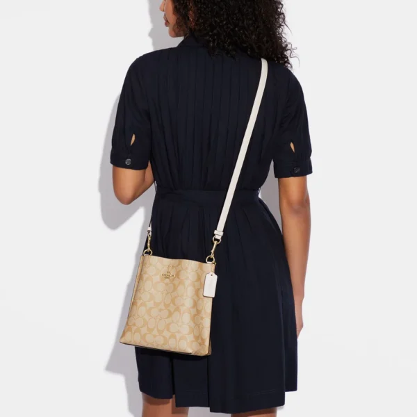 Coach Mollie Bucket Bag 22 In Signature Canvas Light Khaki Chalk