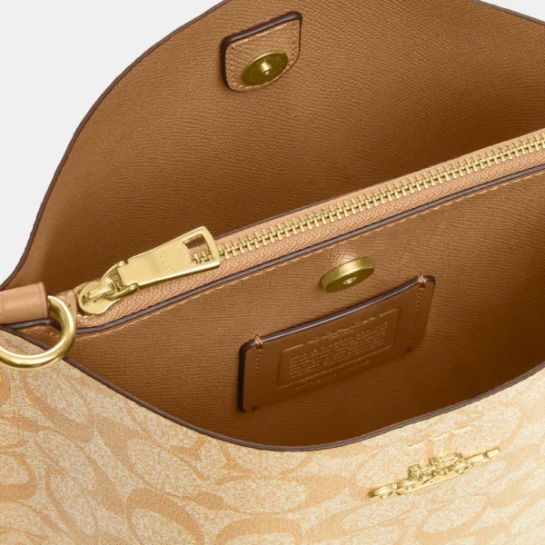 Coach Mollie Bucket Bag 22 In Signature Canvas Light Khaki Chalk