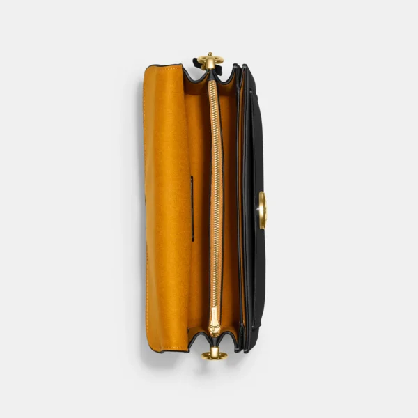 Coach Tabby Shoulder Bag 26 refined pebble leather Black Gold