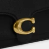 Coach Tabby Shoulder Bag 26 refined pebble leather Black Gold