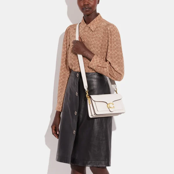 Coach Tabby Shoulder Bag 26 refined pebble leather Chalk