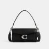 Coach Tabby Shoulder Bag 26 refined pebble leather Black Silver