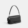 Coach Tabby Shoulder Bag 26 refined pebble leather Black Silver