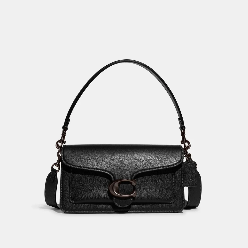 Tabby Shoulder Bag 26 refined pebble leather Black Dark