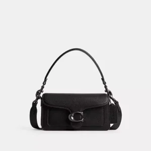 Tabby Shoulder Bag 20 refined pebble leather Black