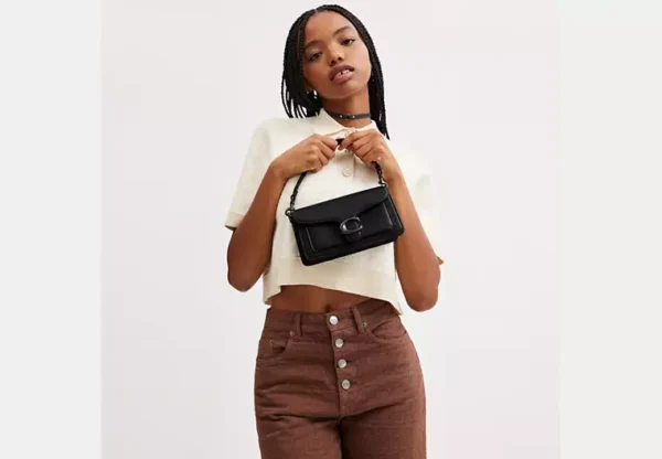 Coach Tabby Shoulder Bag 20 refined pebble leather Black