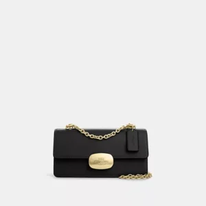 Eliza Flap Crossbody Bag Leather Black
