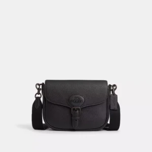 Coach Amelia Saddle Bag Leather Copper Black