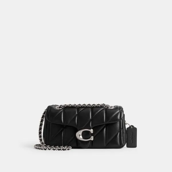 Tabby Shoulder Bag 20 With Quilting leather Black Silver