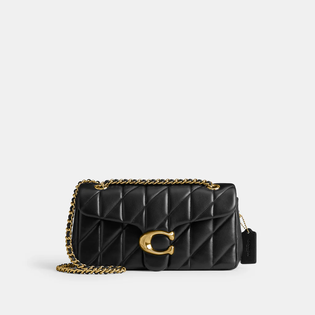 Tabby Shoulder Bag 26 With Quilting Black Gold