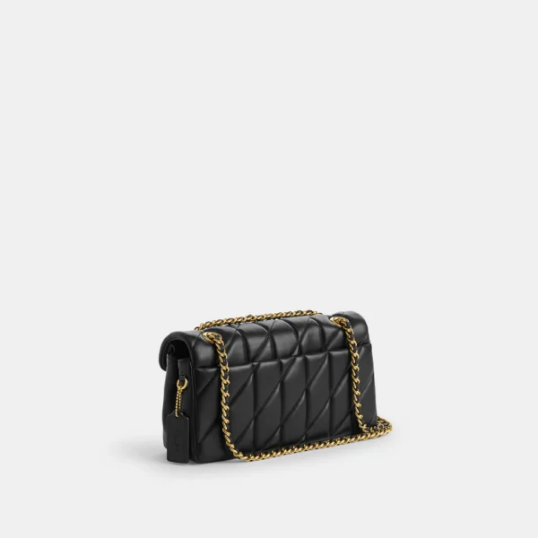 Coach Tabby Shoulder Bag 26 With Quilting Black Gold