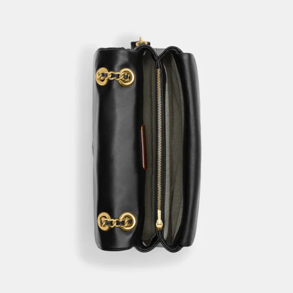 Coach Tabby Shoulder Bag 26 With Quilting Black Gold