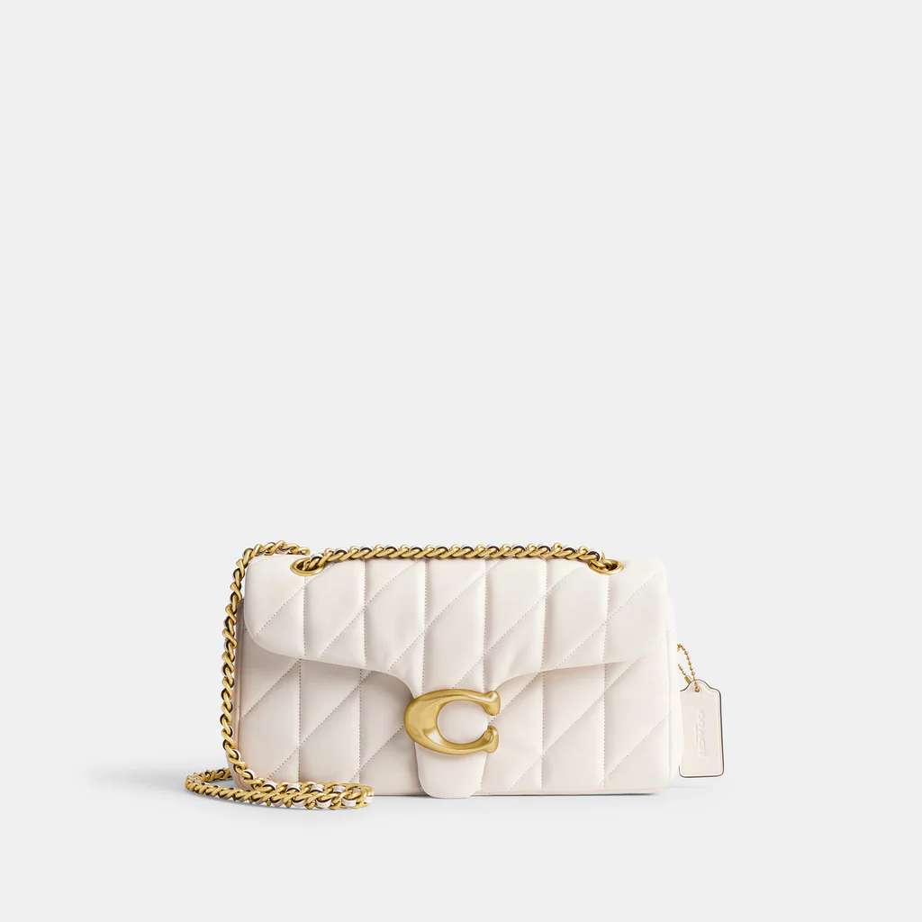 Tabby Shoulder Bag 26 With Quilting Chalk Gold
