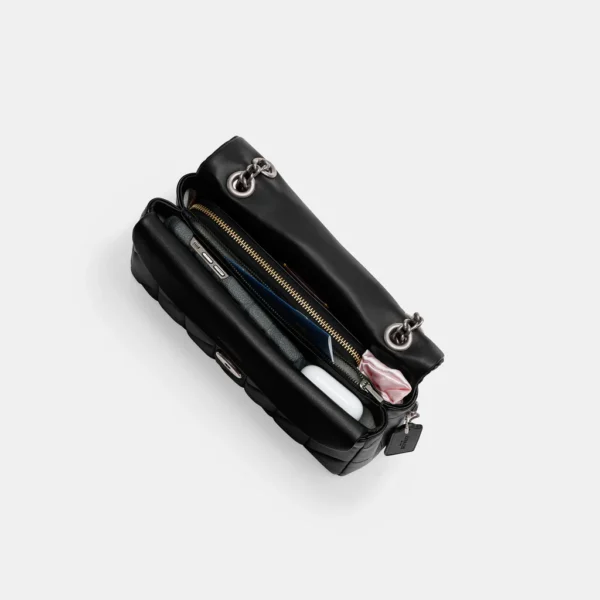 Coach Tabby Shoulder Bag 26 With Quilting Black Silver