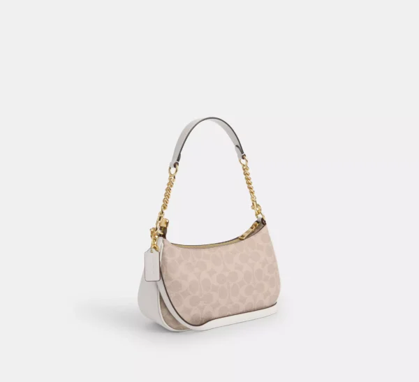 Coach Teri Shoulder Bag In Signature Canvas Sand White