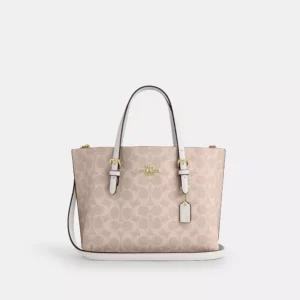 Coach Mollie Tote Bag 25 In Signature Canvas Sand Chalk