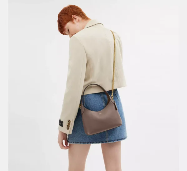 cw614_b4cbd_a61 Coach Brooklyn Shoulder Bag 23 Dark Stone