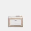 Coach Mini Skinny Id Case signature canvas Gold Sand Chalk