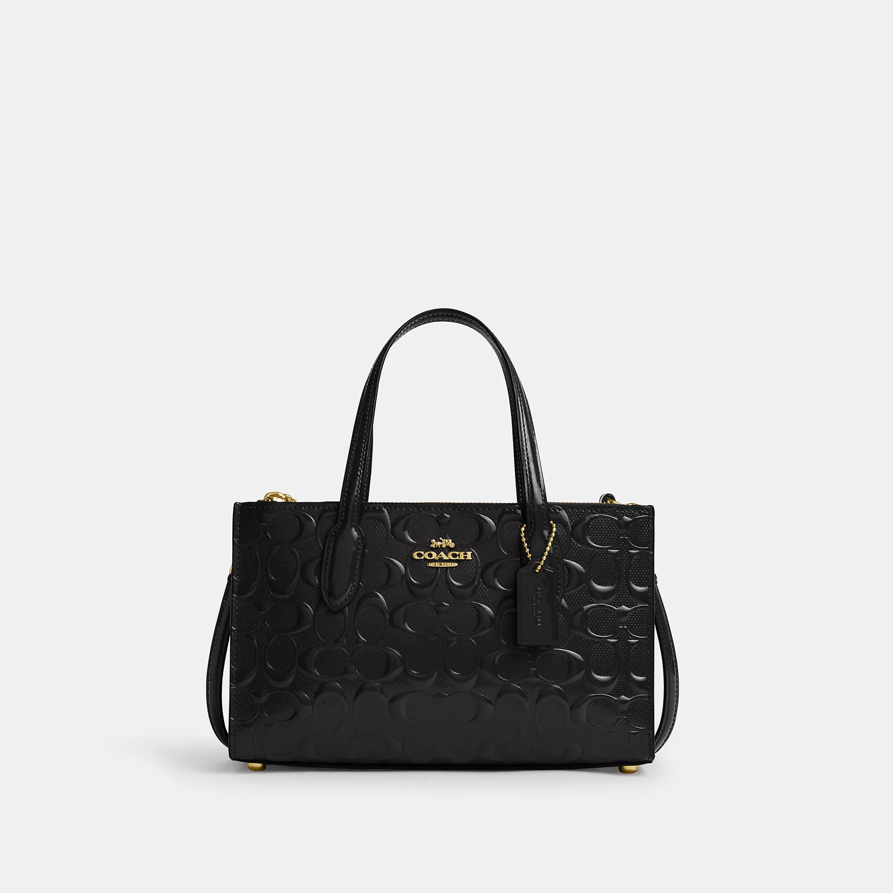 Coach Nina Small Tote Bag in Signature Leather Black