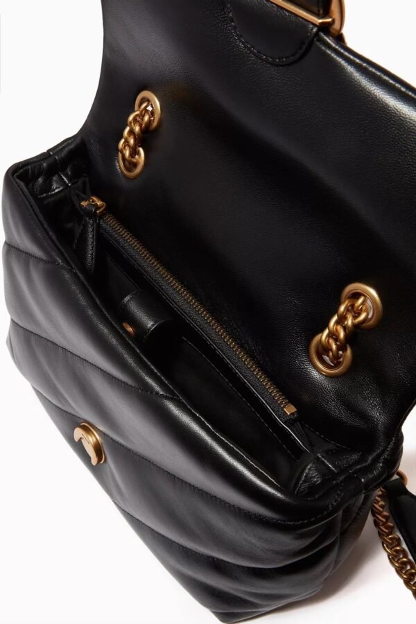 Pinko Classic Love Bag Puff Maxi Quilt BLACK-ANTIQUE GOLD