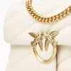 Pinko Classic Love Bag Puff Maxi Quilt WHITE WHITE-ANTIQUE GOLD