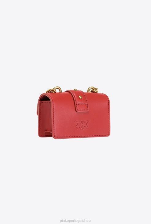 Micro Love Bag One Simply RUBI RED-ANTIQUE GOLD - Image 3
