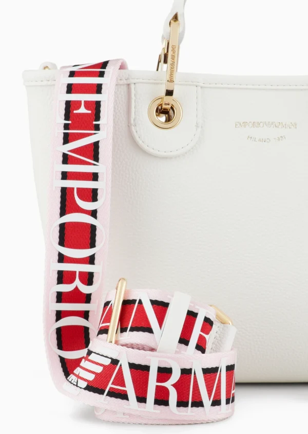 Emporio Armani Small MyEA shopper bag with deer print White Logo