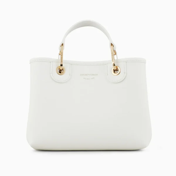 Emporio Armani Small MyEA shopper bag with deer print White Logo