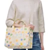 0400022768975_WHITEMULTI_A1 THE MARC JACOBS Wild Daisy CANVAS MEDIUM TOTE BAG