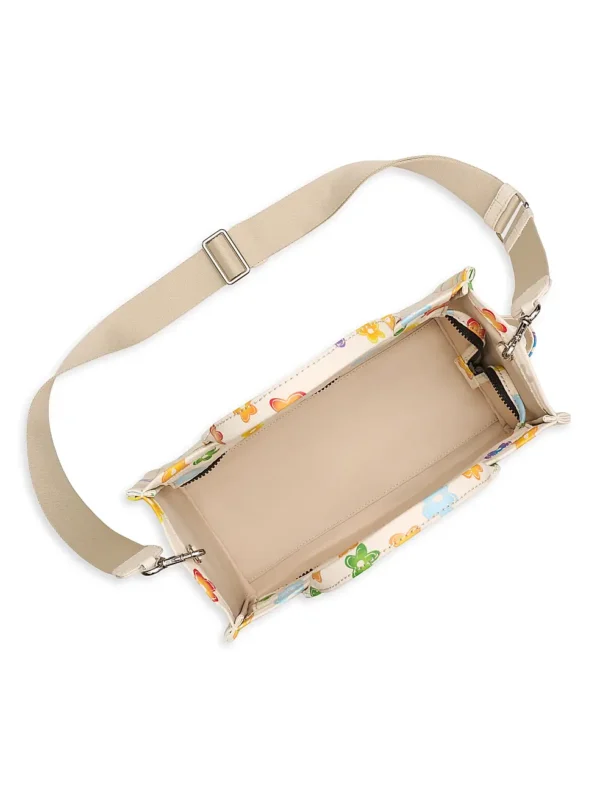 0400022768975_WHITEMULTI_A3 THE MARC JACOBS Wild Daisy CANVAS MEDIUM TOTE BAG