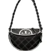25350675~black_1746641886213_0 Tory Burch MINI FLEMING SOFT CRESCENT BAG Black white stripe