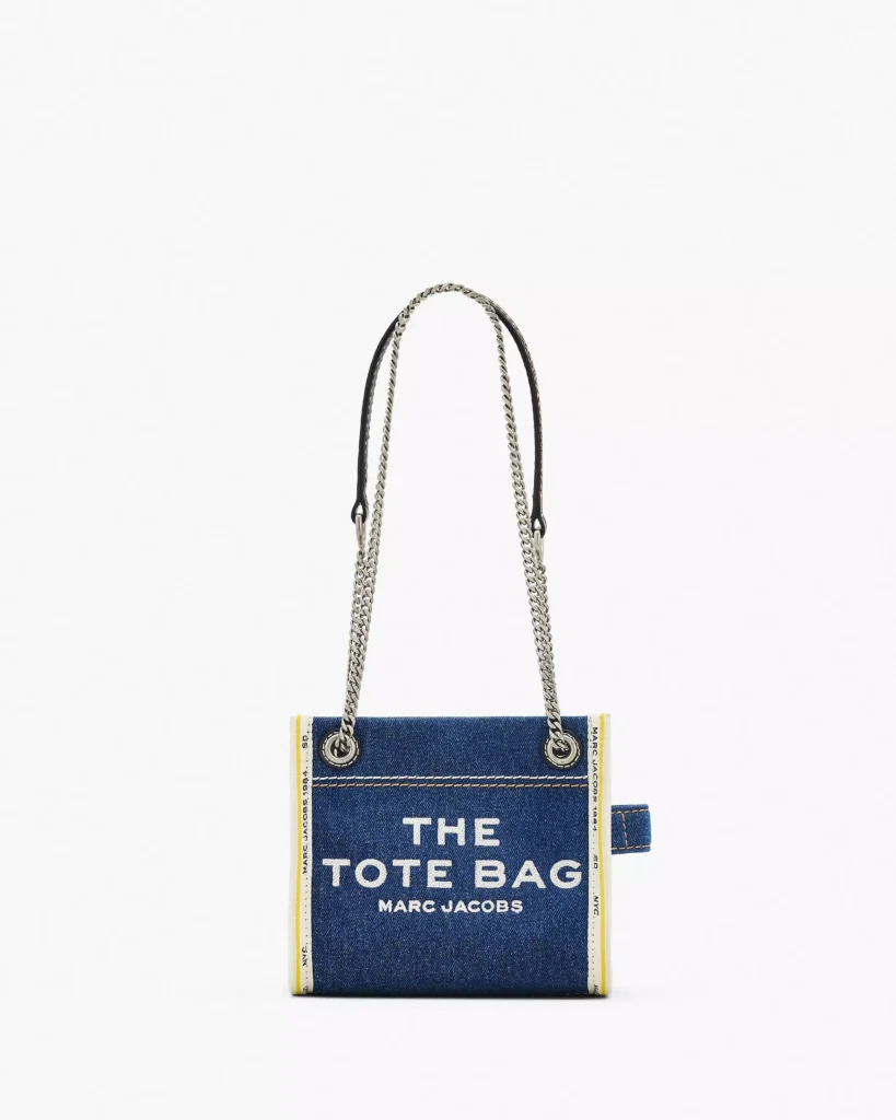 The Marc Jacobs Denim Chain Crossbody Tote Bag Dark Wash