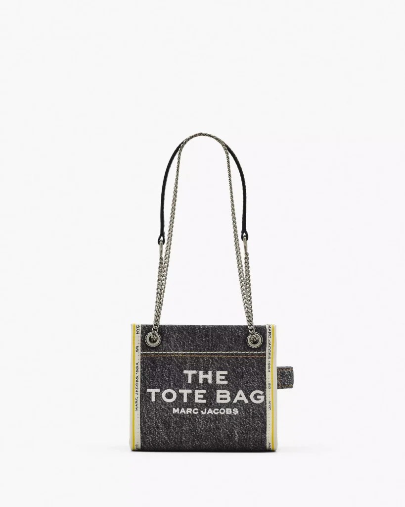 The Marc Jacobs Denim Chain Crossbody Tote Bag Black Wash