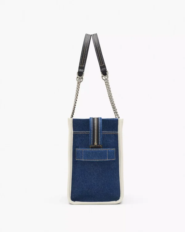 THE MARC JACOBS DENIM CHAIN MEDIUM TOTE BAG Dark Wash