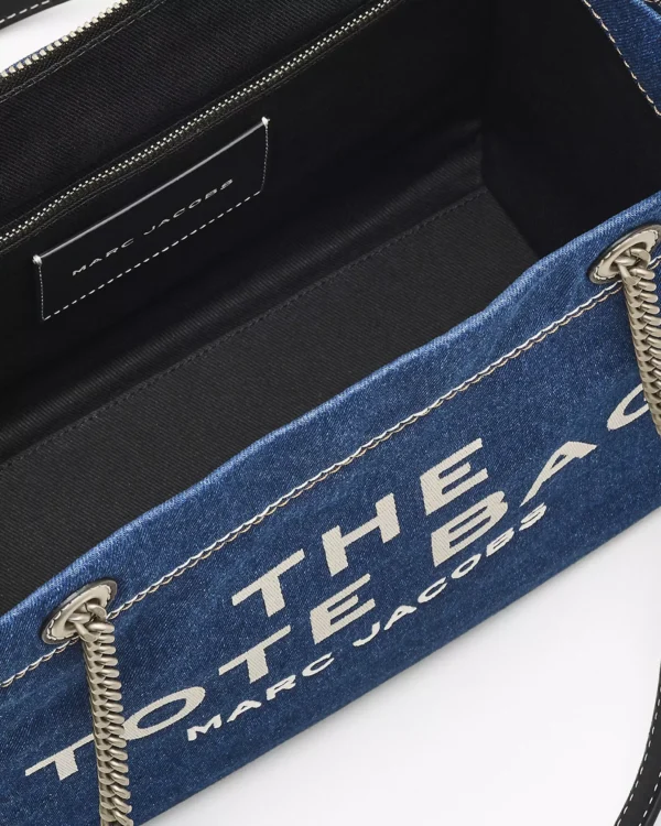 THE MARC JACOBS DENIM CHAIN MEDIUM TOTE BAG Dark Wash