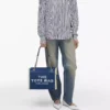 THE MARC JACOBS DENIM CHAIN MEDIUM TOTE BAG Dark Wash