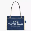 THE MARC JACOBS DENIM CHAIN MEDIUM TOTE BAG Dark Wash