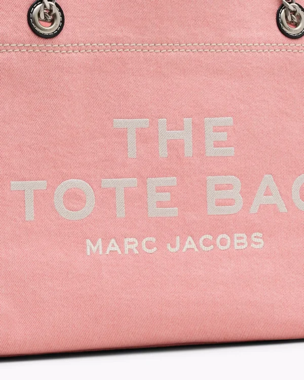 THE MARC JACOBS DENIM CHAIN MEDIUM TOTE BAG Ribbon Pink
