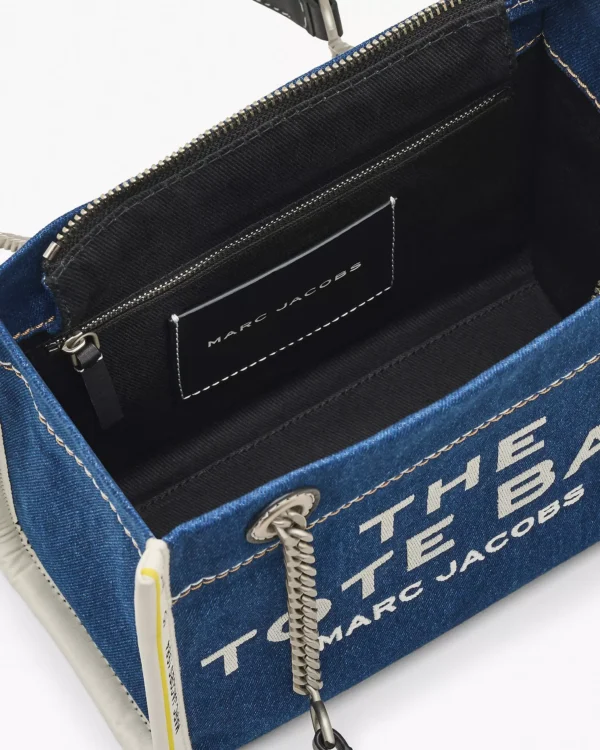 THE MARC JACOBS DENIM CHAIN SMALL TOTE BAG Dark Wash