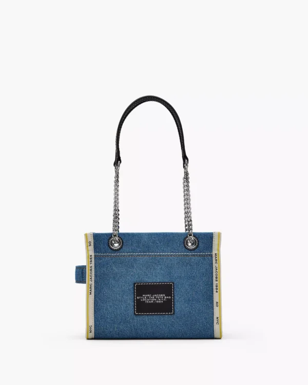 THE MARC JACOBS DENIM CHAIN SMALL TOTE BAG Light Wash