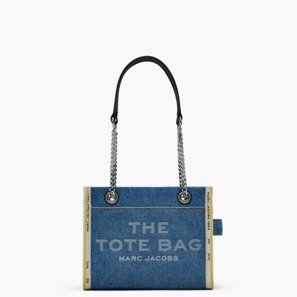 THE MARC JACOBS DENIM CHAIN SMALL TOTE BAG Light Wash