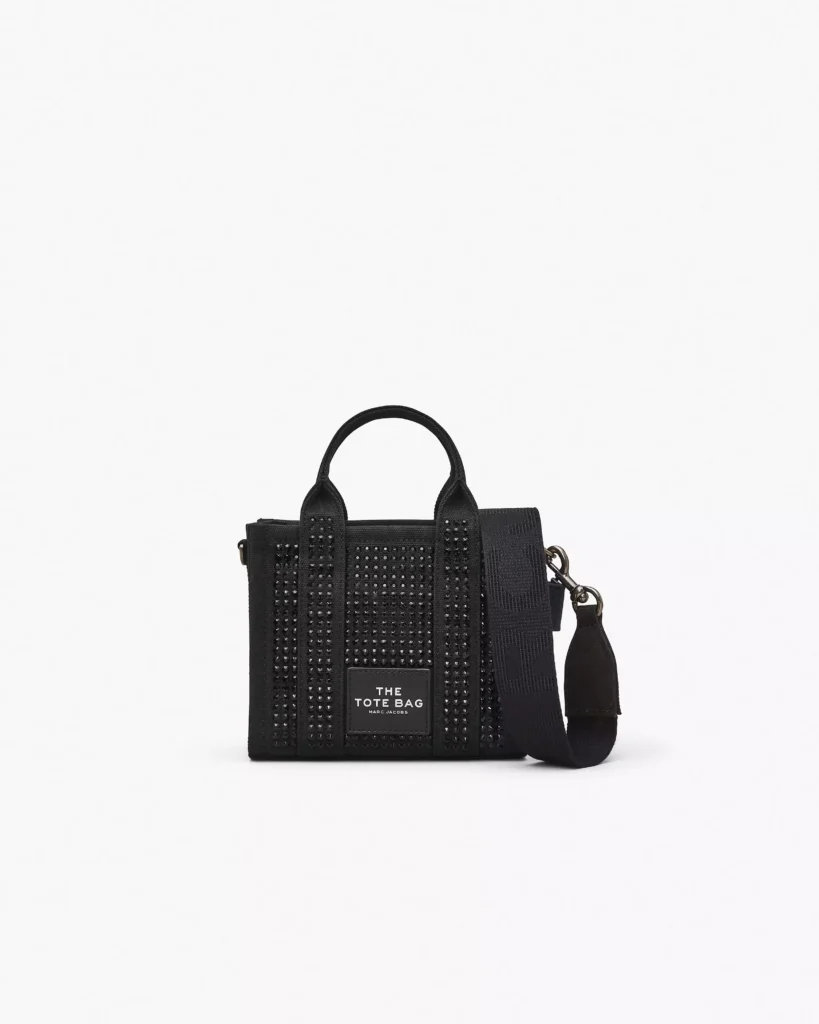 The Marc Jacobs Crystal Canvas Crossbody Tote Bag black crystal