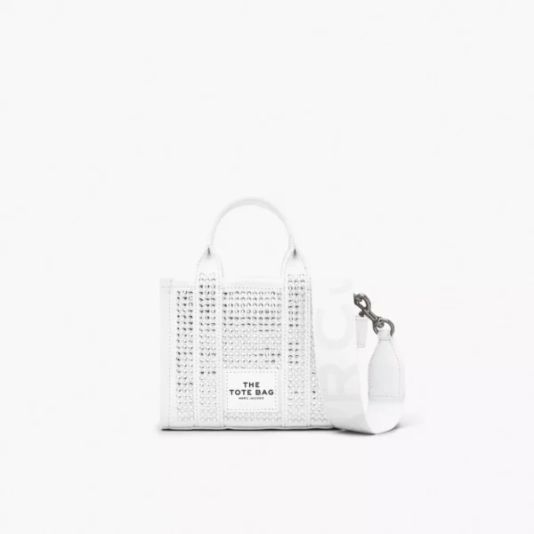 The Marc Jacobs Crystal Canvas Crossbody Tote Bag white crystal