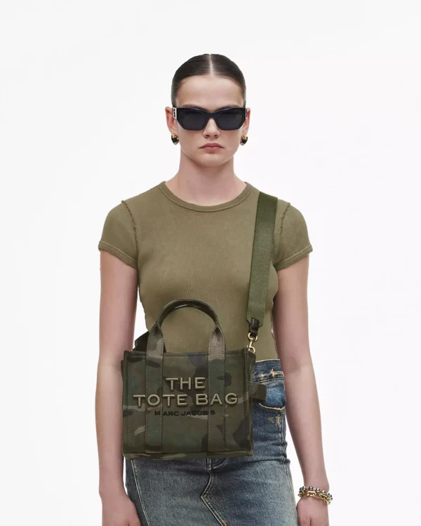 THE MARC JACOBS CAMO JACQUARD SMALL TOTE BAG Green