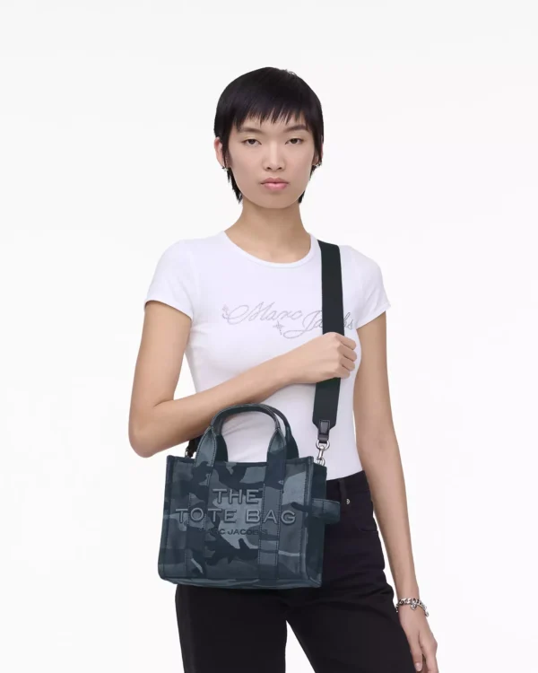 THE MARC JACOBS CAMO JACQUARD SMALL TOTE BAG Blue