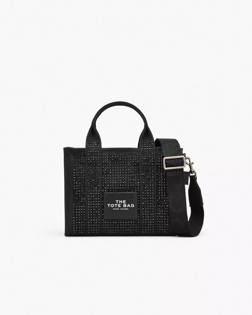 The Marc Jacobs Crystal Canvas Small Tote Bag black crystal