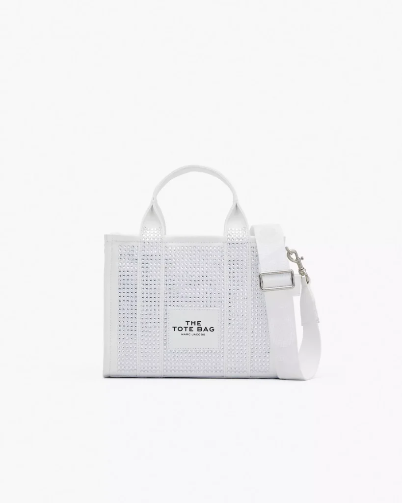 The Marc Jacobs Crystal Canvas Small Tote Bag white crystal
