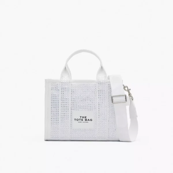 The Marc Jacobs Crystal Canvas Small Tote Bag white crystal