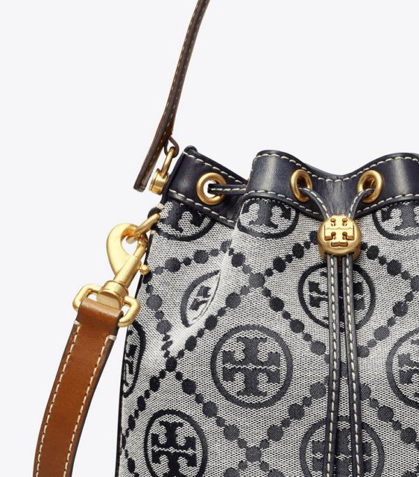 Tory Burch T Monogram Bucket Bag Navy