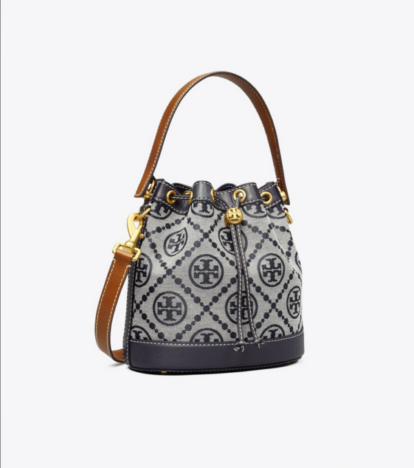 Tory Burch T Monogram Bucket Bag Navy